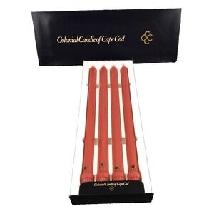 Colonial Candle of Cape Cod‎ Taper 16" Tall Classic Red Set/4 Christmas NOS NEW